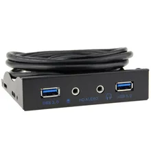 USB 3 0 2 Port 3 5 Inch Metal Front Panel USB Hub with 1 HD