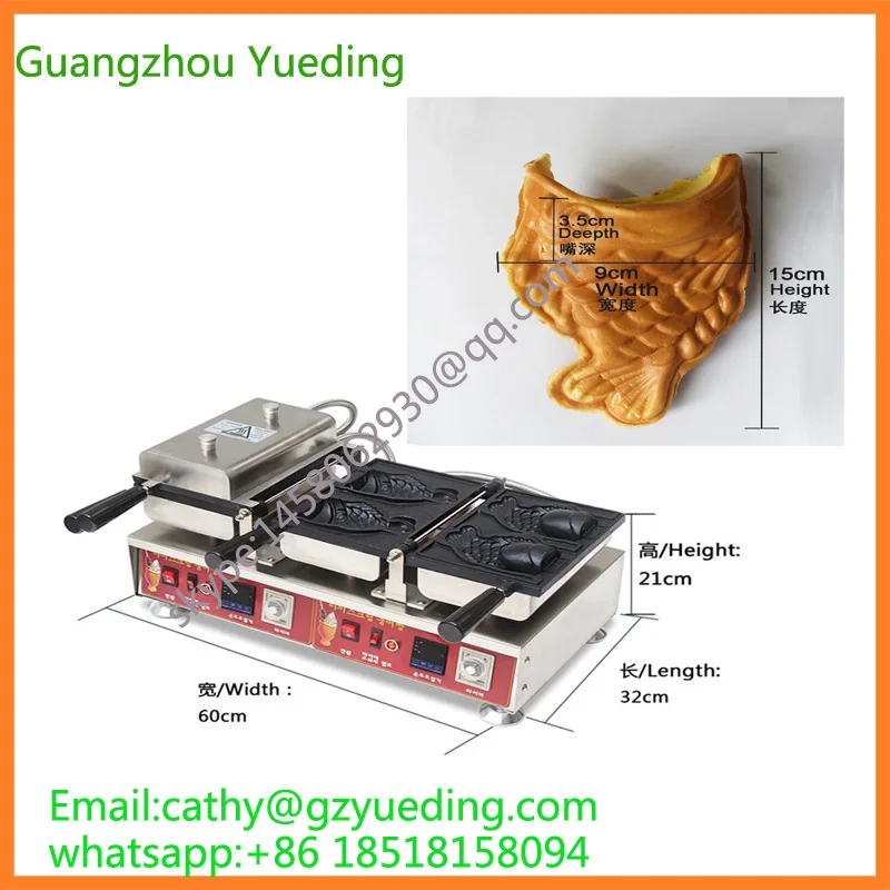 

digital ice cream taiyaki machine open fish waffle maker