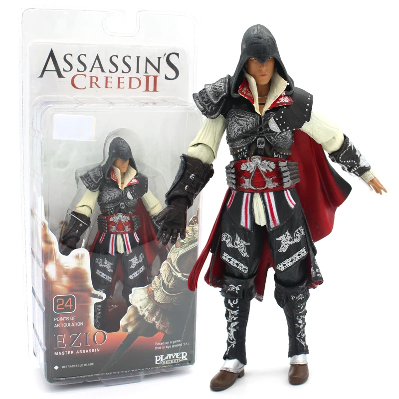 18cm Game Assassin's II Creed Black Action Figure Ezio Auditore Da Firenze Collectible Model Toy