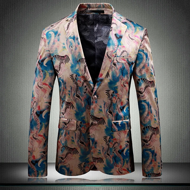 

Super Quality Slim Fit Blazer Mens Floral Blazers Floral Prom Dress Blazers Elegant Wedding Blazer And Suit Jacket Men 12#35D50