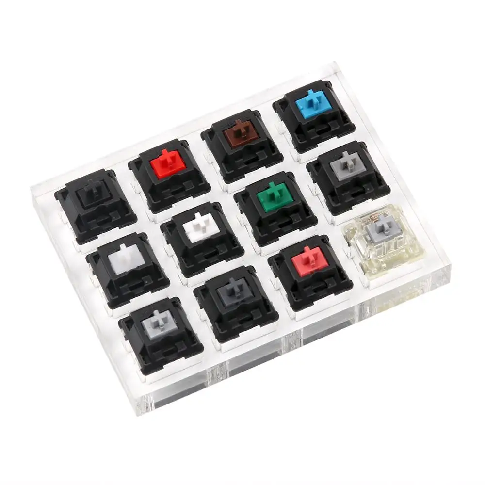 12 Cherry MX переключатели прибор для проверки клавиатуры комплект прозрачный Keycaps
