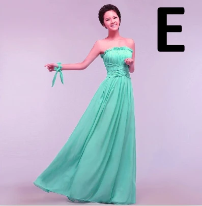 E Vestidos festa, бирюзовое, синее, зеленое, женское, плюс размер, шифоновое платье для подружки невесты, подружки невесты, большие размеры, платье подружки невесты - Цвет: E