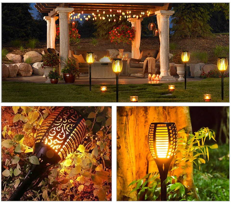 New Solar Flame led Flame Light fire effect Lawn Lamps Torch Light Realistic Flicker IP65 Outdoor Garden Decor night lighting (15)