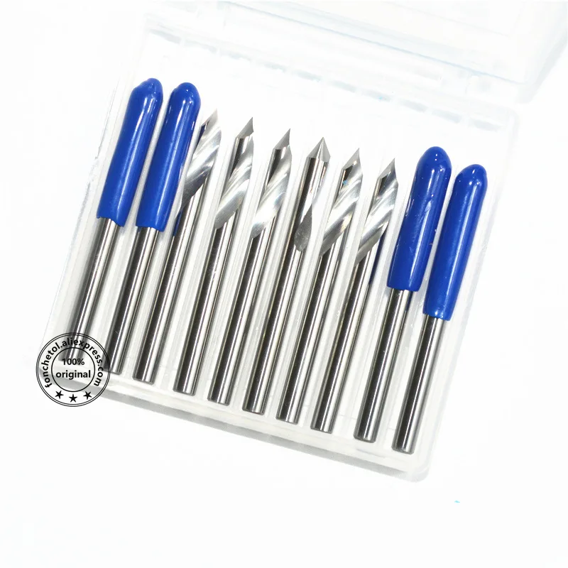 

3.175mm*60degrees*0.1mm,cnc 1 flute spiral solid carbide engraving router bit,advertising milling cutter,aluminum,copper,wood
