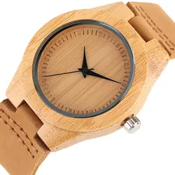 Натуральный браслет деревянные наручные часы Женские Простые бамбуковые деревянные кварцевые часы дамское платье элегантные часы ручной