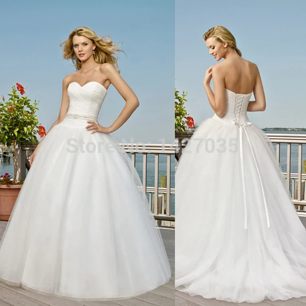 New Gownwd1440 Sweetheart Neckline Corset Ruched Bodice Beaded New Gownwd1440 Sweetheart Neckline Corset Ruched Bodice Beaded Waistline Tulle Skirt White Ball Gown Saudi Arabian