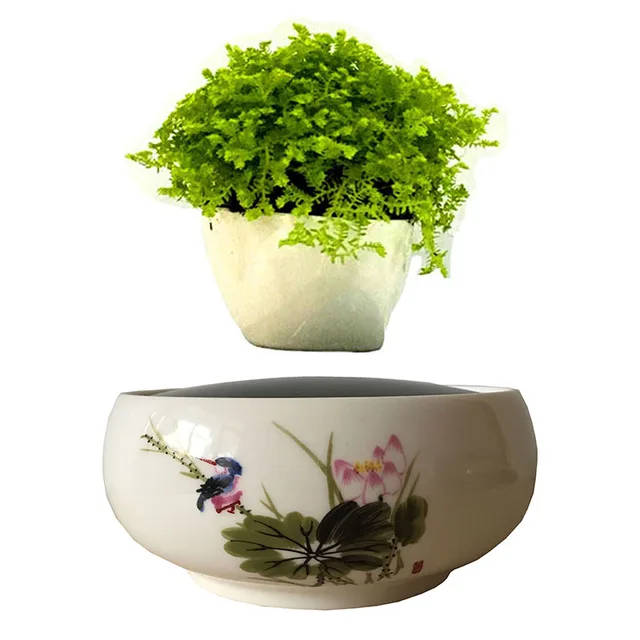 2018 An Magnetic Levitation Floating Bonsai Ceramics Glaze Pot 2018 An Magnetic Levitation Floating Bonsai Ceramics Glaze Pot For Plants Garden Gifts Men Free