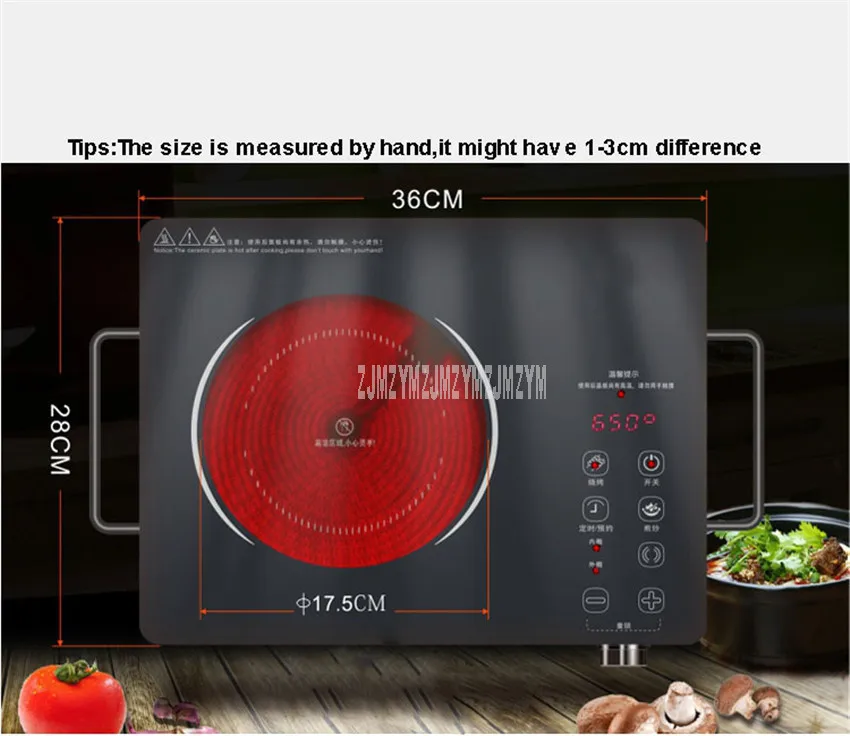 2200W Touch Control Waterproof Mini Electric Ceramic Stove Induction Cooker Microcrystalline Panel No Radiation Cooktop 220V