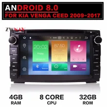 ZWNAV Android 8.0 8 Core 4GB+32GB For Kia Ceed 2010-2017 Venga 2010+ Car GPS Navigation DVD Player Radio Screen Free Map Camera