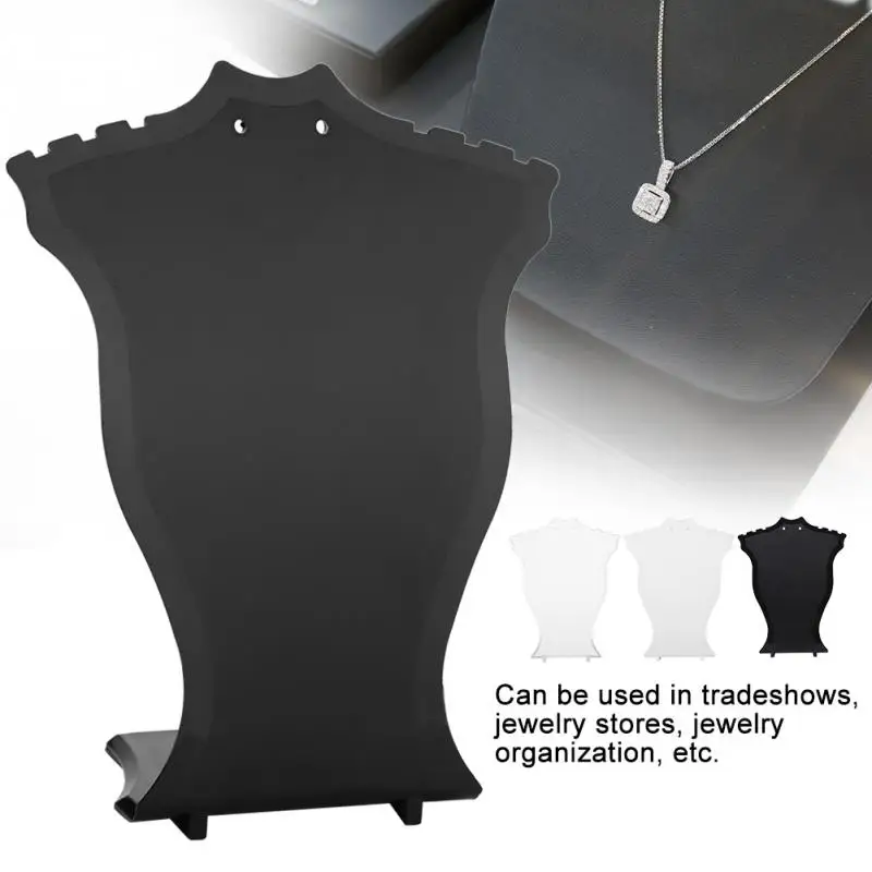 

Jewelry Display Stand Pendant Necklace Chain Holder Earring Bust Display Stand Showcase Rack Black Showing Packaging Display