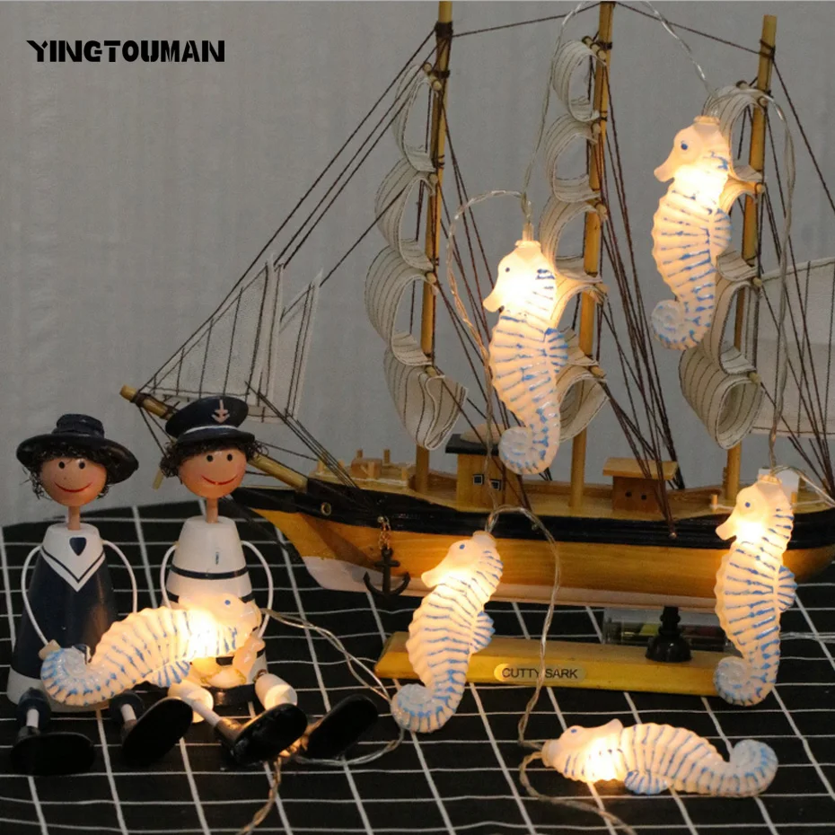 

YINGTOUMAN Sea Horse Lamp 4M 20LED Battery Christmas Garland String Christmas Lights Fairy Xmas Party Garden Wedding Decoration