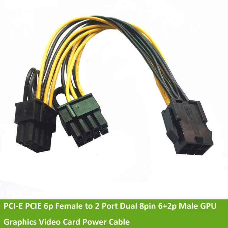 Cable PCI-E PCIE 6p to 2 Port Dual 8pin 6+2p (10)