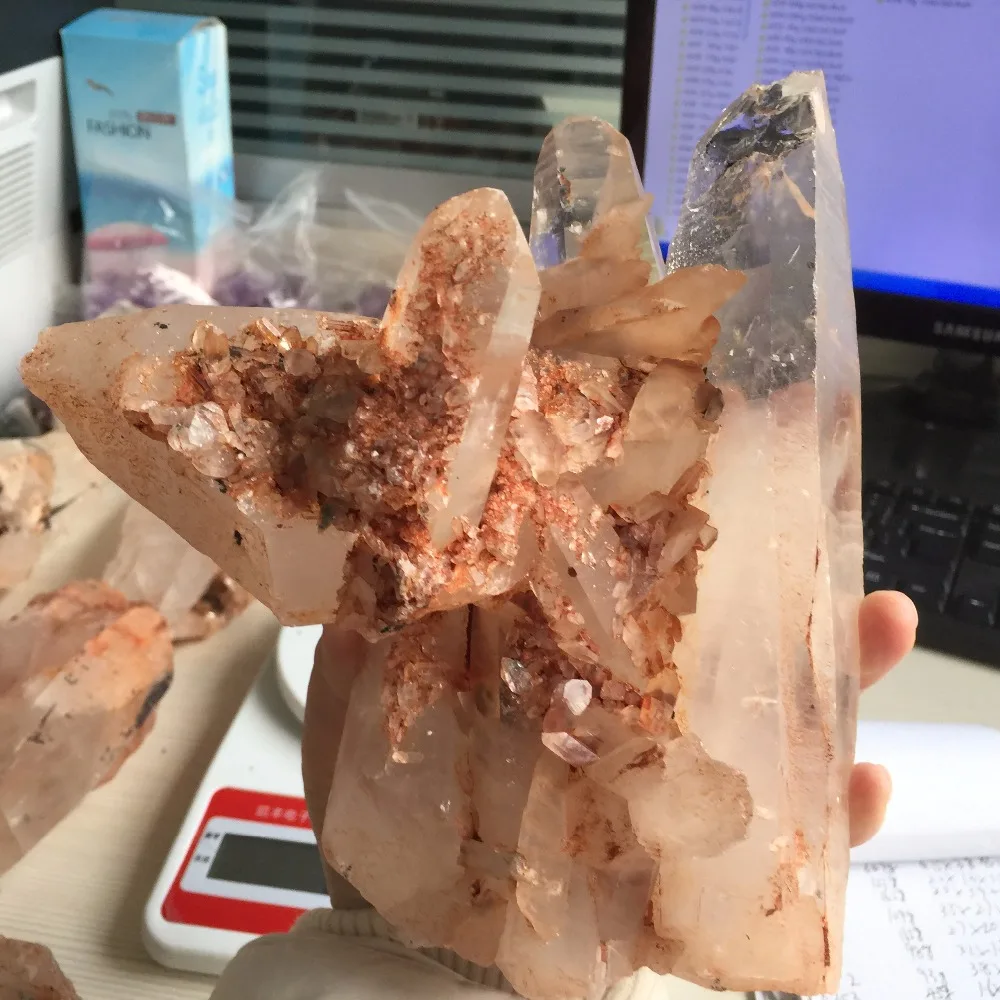 Dohaibogoo 1.7 кг высокое качество красивые кристаллы кварца продукт crystal Исцеление образца минералы камень для продажи