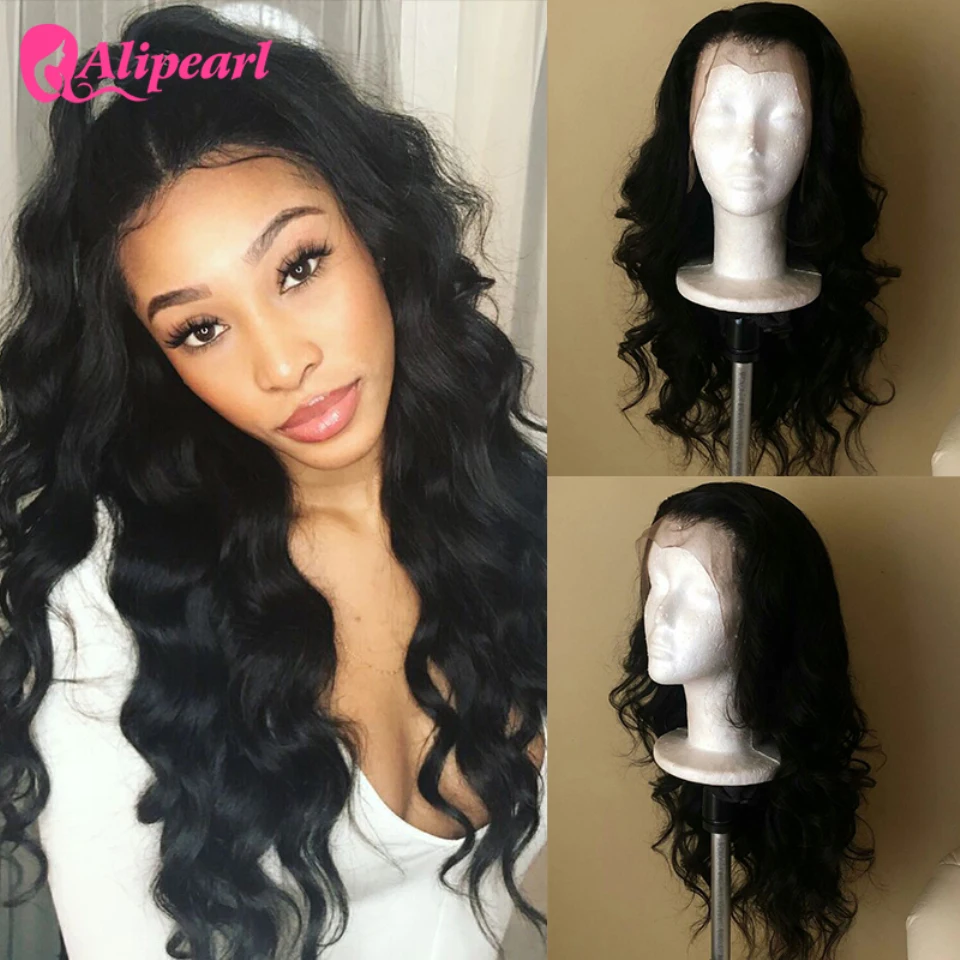 

360 Lace Frontal Human Hair Wigs Pre Plucked Body Wave Lace Front Wigs 150% 180% 250% Density Brazilian Wigs Remy AliPearl Hair