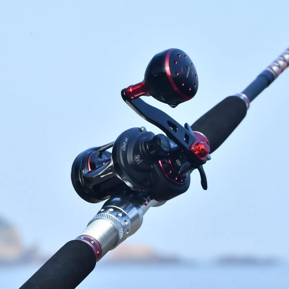 Gomexus Reel Power Handle For Daiwa Abu Garcia Baitcast Reel Low Profile Reel Round Reel 8*5mm Handle 75mm With 39mm Knob