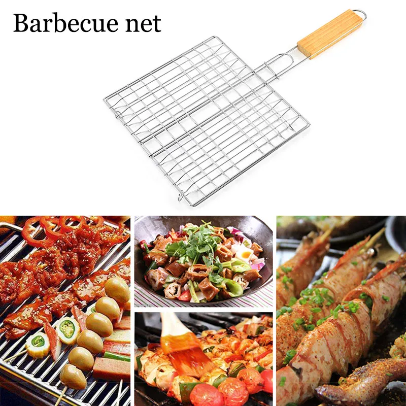 

1 Pcs Hamburg Grilled Fish Clip Barbecue Net BBQ Tool for Outdoor Camping Picnic LBShipping