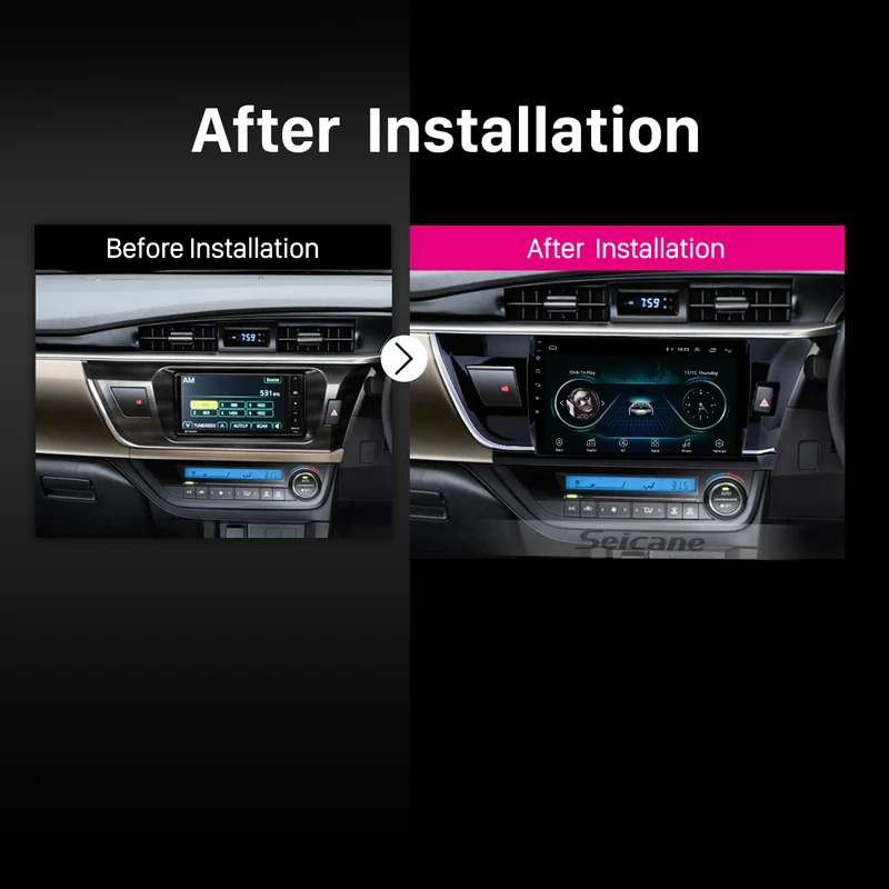 Seicane Автомобильный GPS мультимедийный плеер радио для 2014 Toyota Corolla RHD 10 1 &quot2Din Android 9