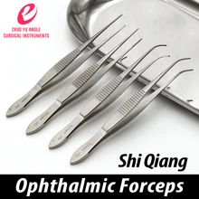 Офтальмологический пинцет, как Бинокулярные инструменты для век из нержавеющей стали, хирургические инструменты, красивые и пластиковые тонкие зацепленные пинцеты 10 см