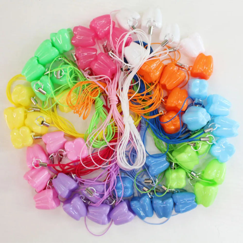 50Pcs Cute Tooth Shape Milk Teeth Box Children's Souvenir Save Baby Tooth Box Kids Tooth Mini Storage Boxes Collecting Container