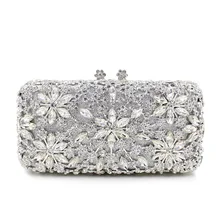 BL002 lange form abend-handtasche Strass gold silber partei tasche mit kette hochzeit geldbörse diamant verzierte abendtasche