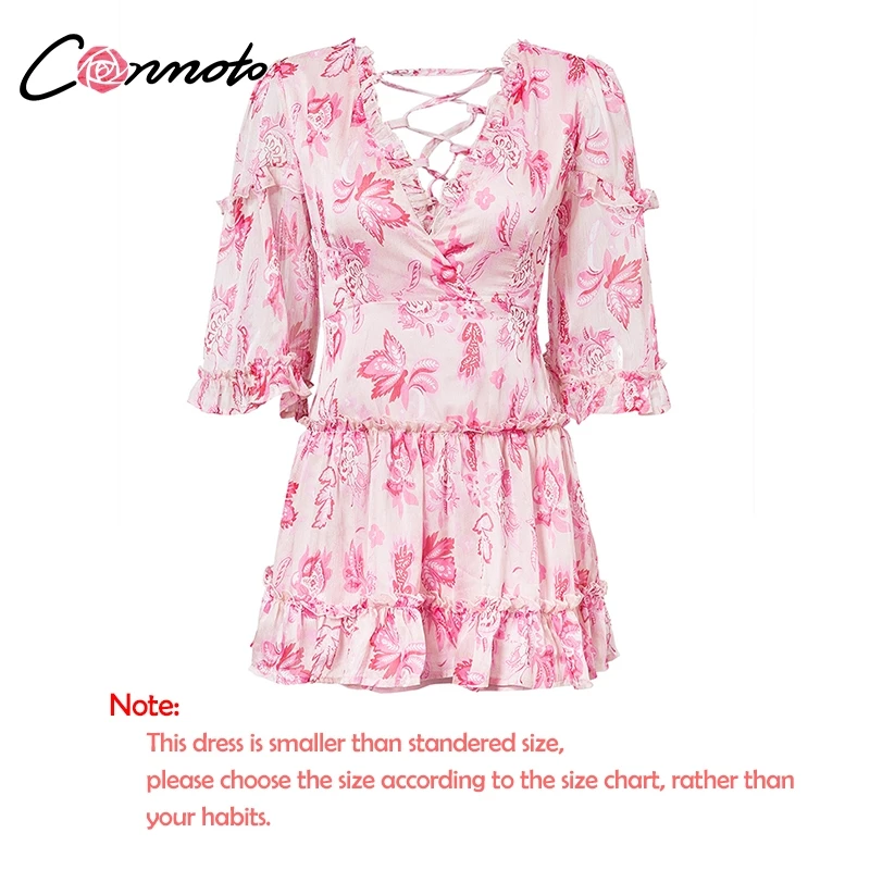 Conmoto Short Sexy Lace Up Dress Bohemian Beach Women Dress V Neck Party Ruffle Casual Dress Vestidos See Through Autumn Winter Conmoto Short Sexy Lace Up Dress Bohemian Beach Women Dress V Neck Party Ruffle Casual Dress Vestidos See Through Autumn Winter