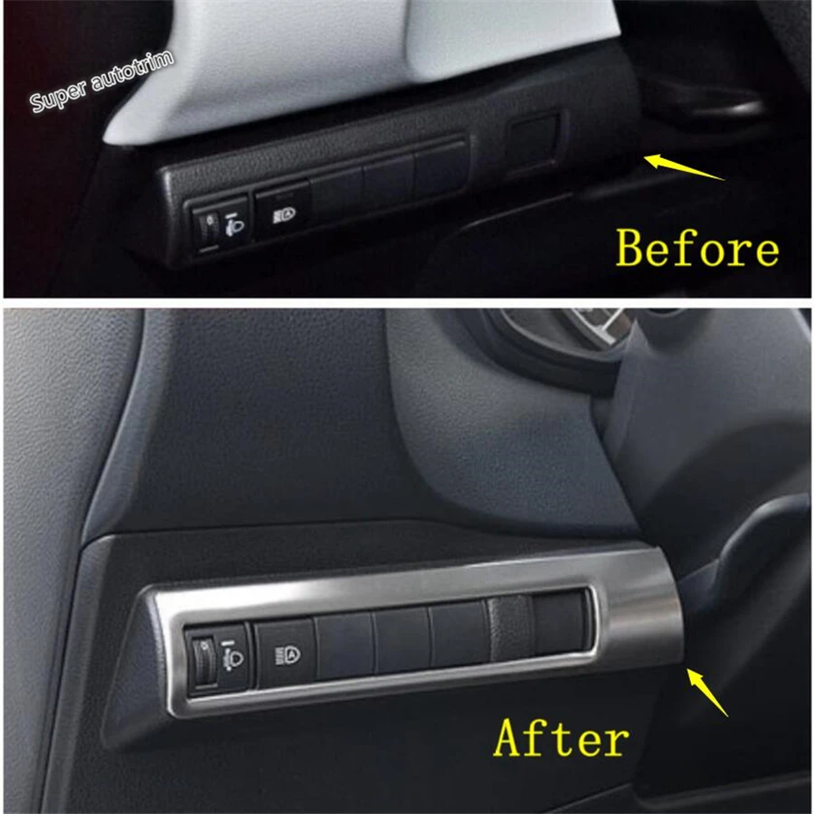 

Lapetus Head Lights Lamp Frame Switch Button Cover Trim Fit For Toyota Corolla 2019 2020 Stainless Steel / Accessories Interior