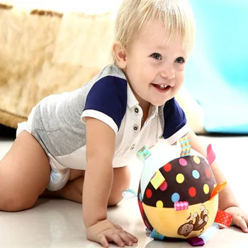 

Colorful Baby Children's Ring Bell Ball Baby Cloth Music Sense Learning Toy Ball Educational Cotton Hand Grasp Rattle Ball
