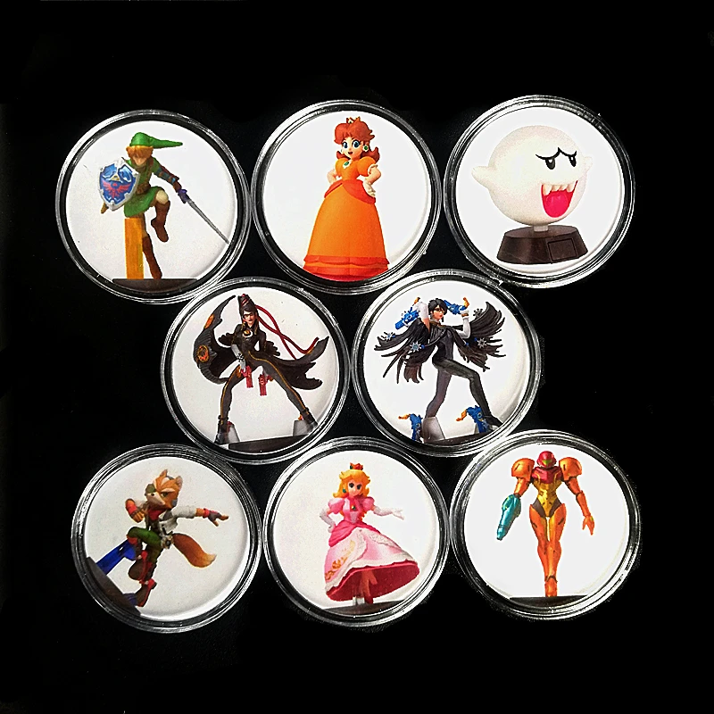 

Fast Shipping 8pcs Bayonetta 2 Model Card Type Of Amiibo NFC Card Collection Game Currency Coin Edition NS Zelda Mario