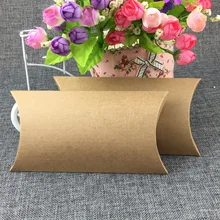 50 шт./лот крафт-бумага коробка в форме подушки 18*10*3 см ювелирные изделия демонстрационный пакет чехол для конфет/игрушки/подарок принимаем логотип на заказ