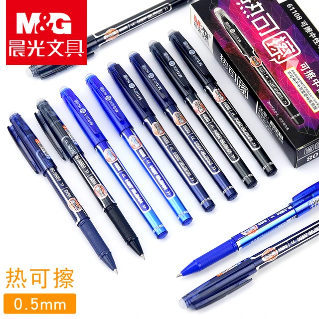 12 PCS Stylo Effacables,0.5mm Stylo Bille Effacable,6 Bleu et 6