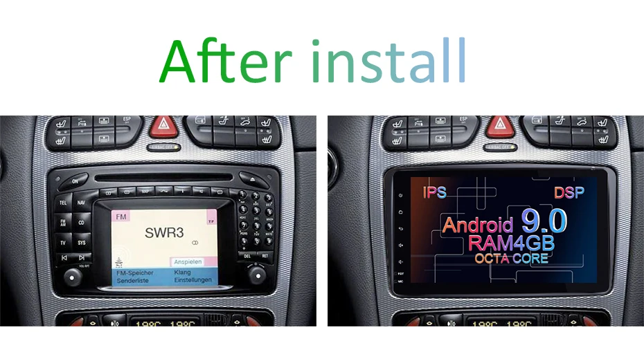 Best DSP Android 9.0 4G 64G 2 DIN DVD For Benz W209 W203 W168 W463 W163 M ML Viano W639 Vito Vaneo E-W210 GPS Radio Player IPS Screen 4