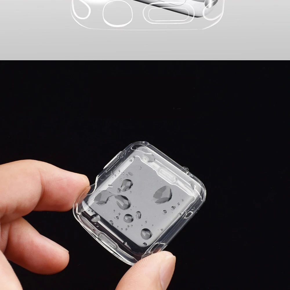 

EIMO silicone soft Screen Protector case for apple watch 3/2 iwatch 42MM/38MM All-around Ultrathin Clear Cover Watch accessories