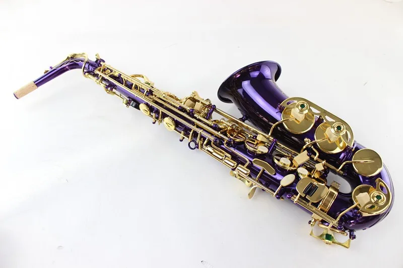 Professional Quality Alto Eb Tune Saxophone Brass Purple Gold Lacquer