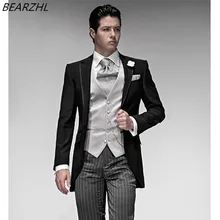 Свадебные костюмы для жениха смокинги женихов 3 предмета костюм ужин индивидуальный заказ черное платье