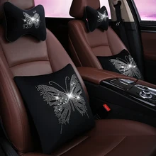 KKYSYELVA Car Seat Supports Auto Seat Back Lumbar Support leather Lumbar Back Pain Support Car Cushion Office Seat Chair Black universal back waist brace support car back cushion car back seat support seat supports car styling lumbar pad