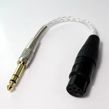 1/4 1/8 мужчина к 4-контактный разъём XLR балансный кабель для наушников TRS аудио адаптер 8 литца оплетка 5N PCOCC посеребренный кабель ручной работы