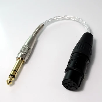 

1/4 1/8 Male to 4-Pin XLR Female Balanced Headphone Cable TRS Audio Adapter 8 Litz braid 5N PCOCC Silver plated Cable hand made