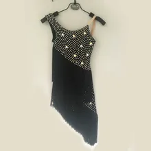 Новые костюмы для латинских танцев, сексуальное платье для латинских танцев с бриллиантами и кисточками для женщин, платья для латинских танцев, S-4XL F106