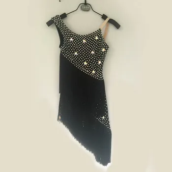 

New latin dance costumes sexy diamond tassel latin dance dress for children women latin dance dresses S-4XL F106