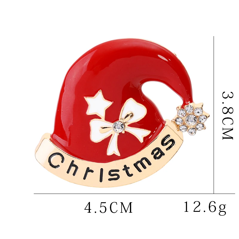 Рождественские красные эмалированные булавки, броши, венок, круглая булавка, Рождественский декоративный колокольчик, мультяшный бант, узел, коробка, лацкан, значок, кнопка, брошь