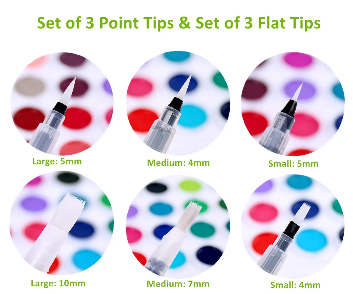 Água de Coloração Pincéis de Pintura de Lápis de Cor Solúvel em Água de Volta para a Escola de Arte Escova Canetas Aquarela Suprimentos 6 Pçs - Set 8 Material escolar e de escritório