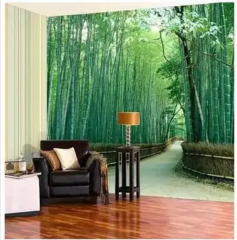 

3d wallpaper custom mural non-woven wall stickers Fresh bamboo latest shock 3 d TV setting painting 3d wall murals wallpaper