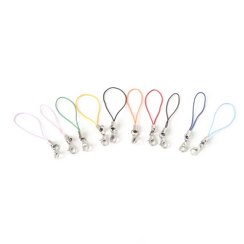 Vibrant 10-Color Cell Phone Lanyard Straps with Lobster Clasp - Pack of 100, 7cm