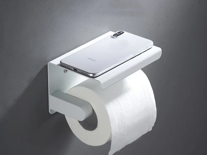 main paper holder with shelf white 1