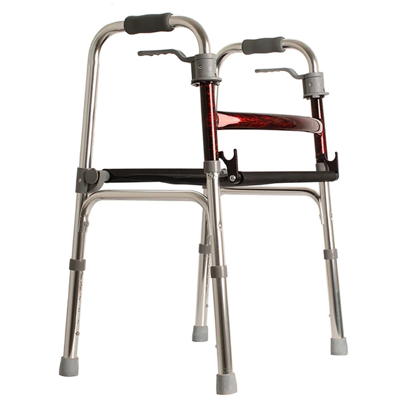 Медицинская портативная ходьба помощь складной 6 высоты регулируемая алюминиевая рама ходунки для инвалидов - Цвет: RW961L