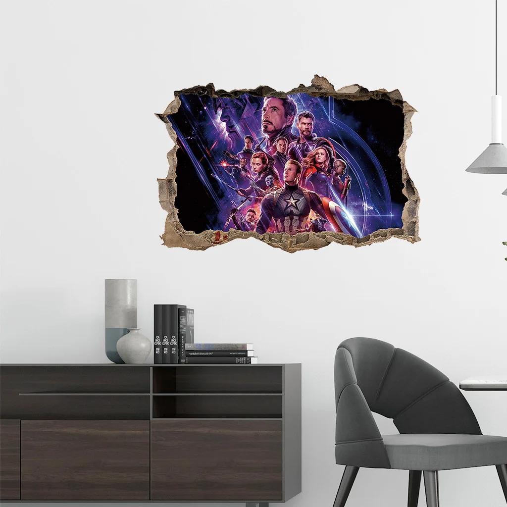 38*57 см Marvel Мстители серии DIY 3D наклейки на стену для детской комнаты домашний декор настенные художественные плакаты ПВХ наклейки мультфильм водонепроницаемый