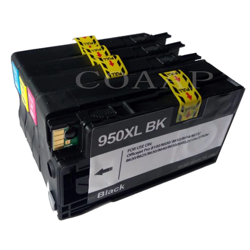 

4 COMPATIBLE INK CARTRIDGES FOR HP 950XL 951XL CN045AE CN046AE CN047AE CN048AE SET