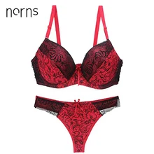 Norns, женское нижнее белье, набор прозрачного бюстгальтера размера плюс, комплект нижнего белья, пуш-ап, женское нижнее белье, Вышитое кружевное сексуальное треугольное белье