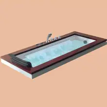 1800 мм Drop-in стекловолокно гидромассажная Ванна акриловая Hydromassage встроенный серфинг большой для ванной, Каскадный кран NS6025