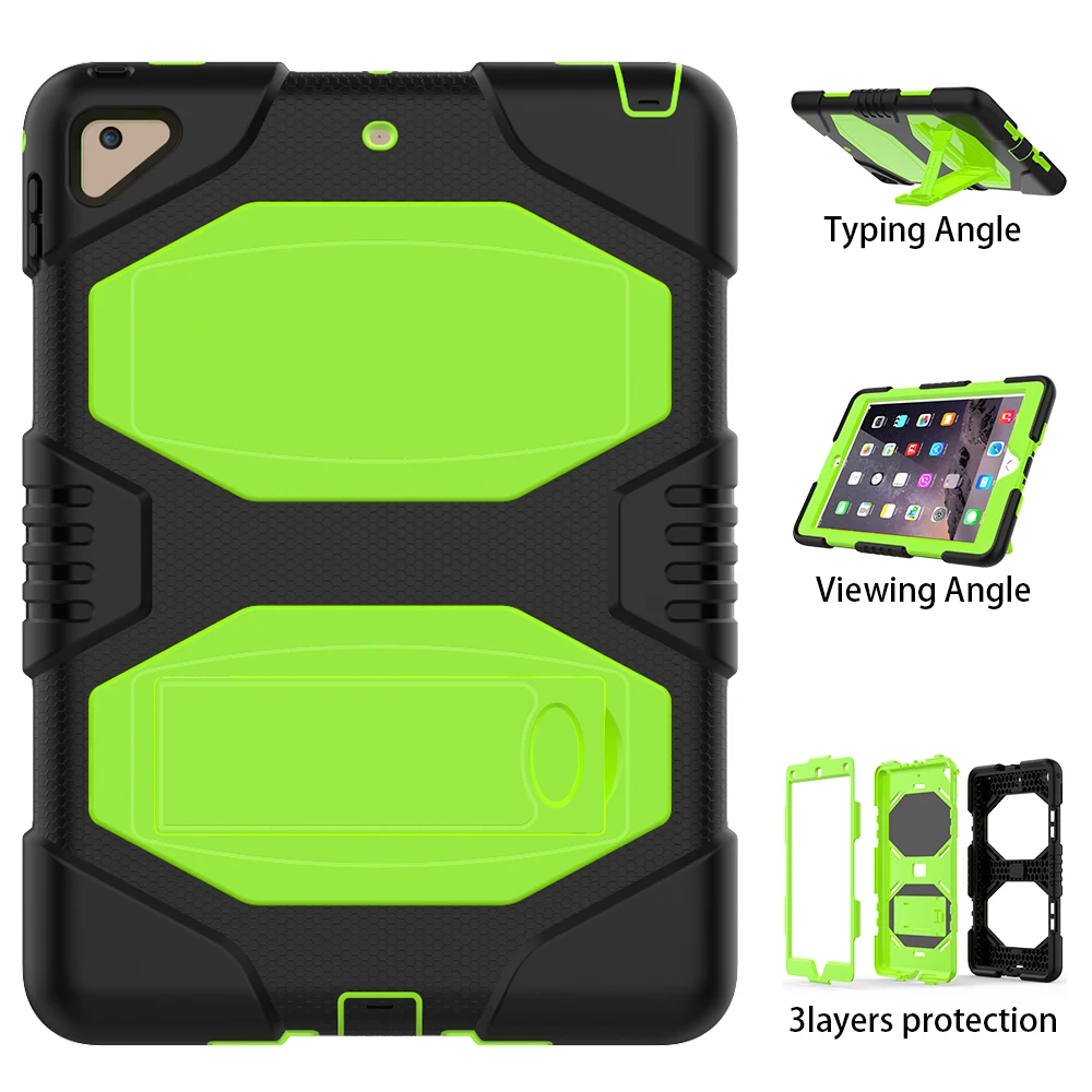 Case For Apple iPad Air 1 Cover Three Layer in One Heavy Armor Defender for iPad Air 2 Full Protective Shell for iPad 5 / 6 apple-ipad-case : image Case For Apple iPad Air 1 Cover Three Layer in One Heavy Armor Defender for iPad Air 2 Full Protective Shell for iPad 5 / 6 apple-ipad-case